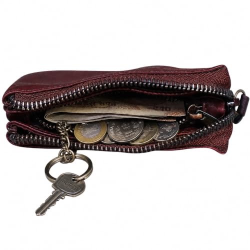 Calfnero Women's Genuine Leather Wallet-Long Purse Wallet, Zip Pocket and Note Compartments (Brown)