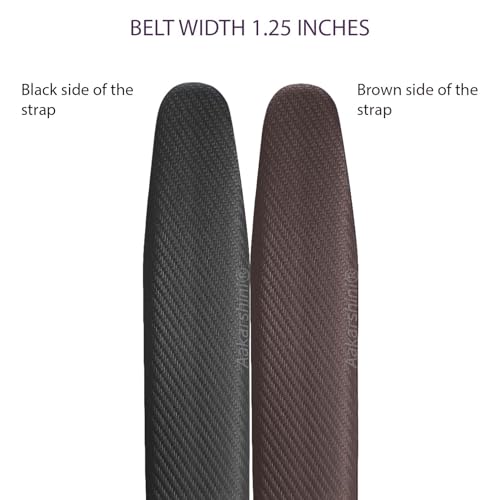 Aakarshini® Auto-Lock Italian Leather Belt for Men | Reversible Black/Brown Formal Belt | Adjustable No-Hole Design | Refer to Size Chart