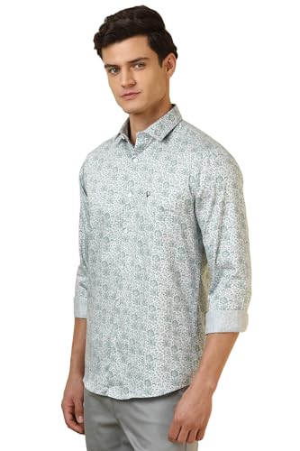 Allen Solly Men Light Green Print Full Sleeves Casual Shirt