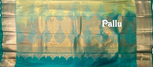 VFCollections Women's Traditional Handloom Kanchipuram Silk Pure Pattu Sarees | Rich Zari Woven Design | Bridal Saree | Unstitched Blouse -3