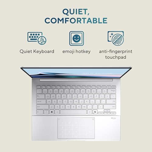 ASUS Zenbook 14,Intel Core Ultra 7 (Series 2),Thin & Light(Intel Arc iGPU/32GB/1TB/3K OLED Touch screen/14/120Hz/Windows 11/M365 Basic (1Year)*/Office Home 2024/Foggy Silver/1.28 kg) UX3405CA-PZ348WS