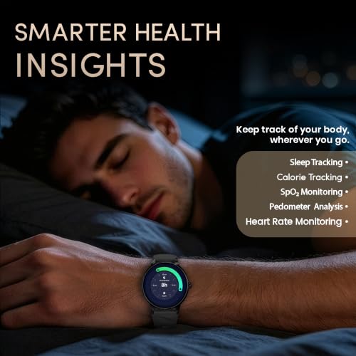 GameSir Active Rush Smart Watch for Men & Women, 1.27" Full Touch Display, Bluetooth Calling, Fitness Tracking, Message Notifications, Android & iOS Compaatible - (Black)