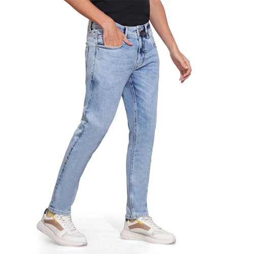 Being Human Blue Cropped Fit Cotton Blend Men's Denims Clothing
