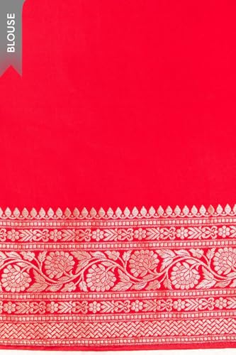 Taneira Women Red Viscose Crepe Woven Saree with Unstitched Blouse Piece (SAPP01AD1003-Red)