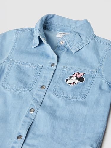 Max Girls Minnie Mouse Shirt(Blue_3-4 Y)