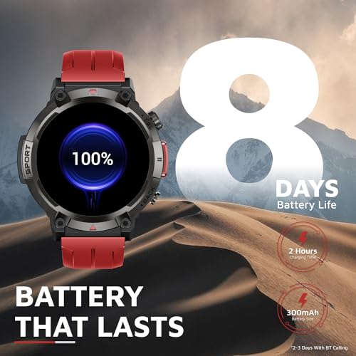 Cult Ranger XR1-1.43" AMOLED Display,Outdoor Rugged Smartwatch for Men, Bluetooth Calling, 8 Days Battery, Continous Heart Rate,100+ Sports Mode, Live Cricket Score, Built-in Flashlight, Free Strap