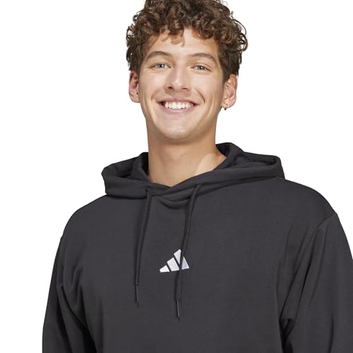 adidas Men M Feelcozy Hd Cotton Printed Casual Sweatshirts Black/White - M