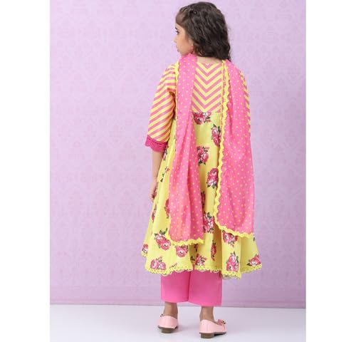 BIBA GIRL PRINTED STRAIGHT KID(KW4758_LIME GREEN_7)