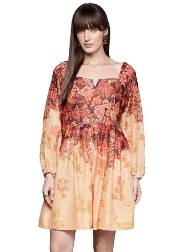 Label RITU KUMAR Ecru Kaitlyn Sweetheart Neck Short Dress