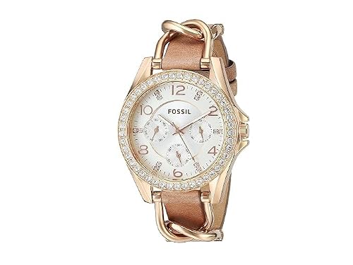 Fossil Riley Analog White & Beige Dial Women's Watch -ES3466
