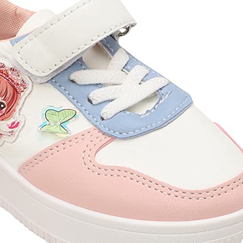 Hopscotch Girls PU Applique Sneakers in Pink Color, UK:1.5 (FAQ-4329120)