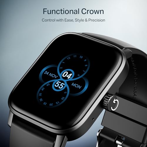 boAt Wave Call 3 Smartwatch 1.83” HD Display with Animated Watch Faces; BT Calling, Functional Crown, Multiple Sports Modes, IP68, HR, SpO2 Monitor, Smart Watches for Men & Women (Bold Black)