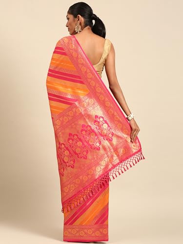 MOHEY Women's Mustard Yellow Art Silk Zari Weave Saree (MUSTARD YELLOW)