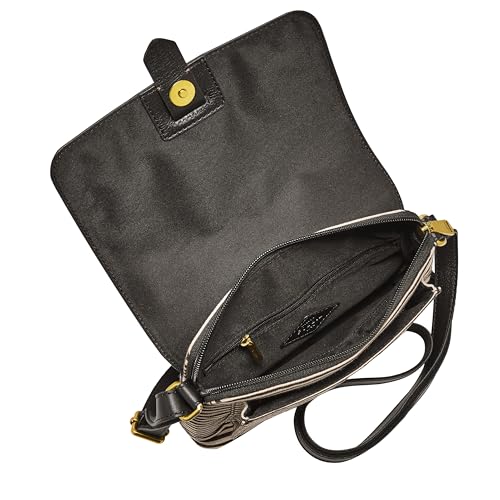 Fossil Women's Small Kinley Cross Body Fabric Bag - Black Stripe