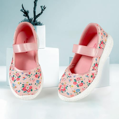 KazarMax Kids Girl's Peach Ballerinas - 3 UK