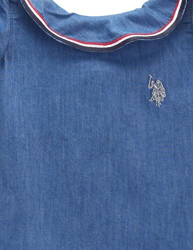 U.S. POLO ASSN. Girls Sleeveless Rufflle Top Indigo