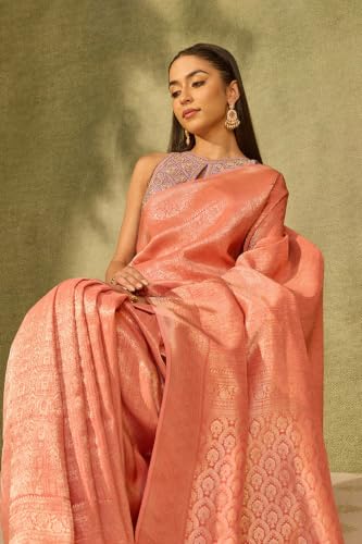 Taneira Light Pink Woven Pure Viscose SareeWith Unstitched Blouse(SAPP03AE2715-Light Pink)