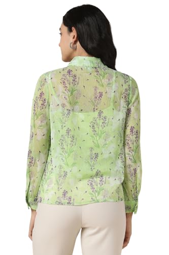 Allen Solly Women Green Print Long Sleeves Shirt