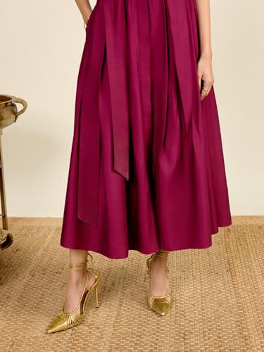 Aarke Ritu Kumar Purple Vinayak Solid Fit & Flare Full Sleeves Long Dress