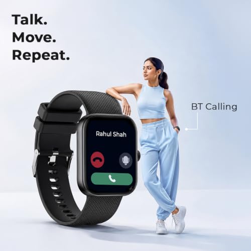 Fastrack Revoltt S1 with 1.83” TFT 2.5D Sqaure Display with Singlesync BT Calling, Heart Rate, SpO2 & Sleep Tracking,IP68,Nitro Fast Charging,Upto 5 Days Battery- Smart Watch for Man and Woman-Wine