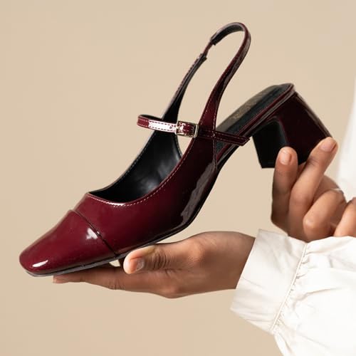 Theater Twiggy Women Sling Back Comfortable and Stylish Block Heel Sandal for Office Casual Formal Wear