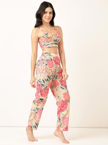 STORIES OF BANNO'S SWAGGER | Woman Polyester Printed Coord Set | Pajama Set | Coord Set for Women Pink