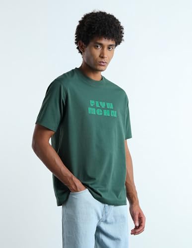 Flying Machine Typographic Brand Printed Relaxed Fit T-Shirt