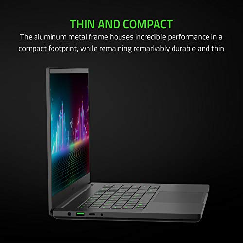 Razer Blade 15 Base Gaming Laptop 2020: Intel Core i7-10750H 6-Core, NVIDIA GeForce GTX 1660 Ti, 15.6" FHD 1080p 120Hz, 16GB RAM, 256GB SSD, CNC Aluminum, Chroma RGB Lighting, Thunderbolt 3, Black