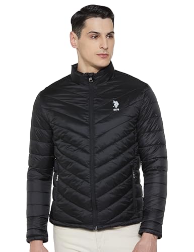 U.S. POLO ASSN. Men's High Neck Puffer Jacket (UDJCKS1462_Black