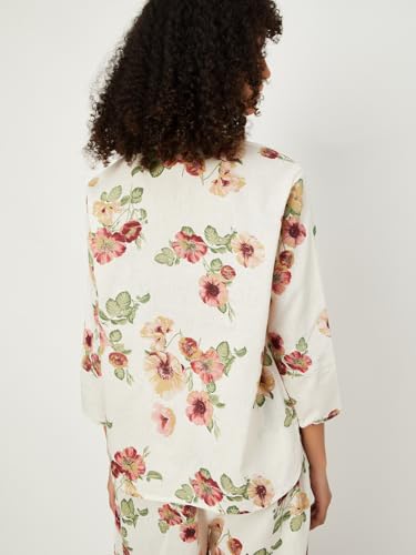 Max Women Floral Print Shirt (Off White_M)