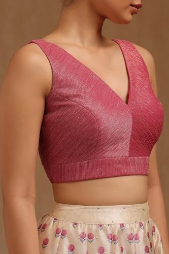 Soch Womens Blush Pink Spandex Solid Padded Blouse