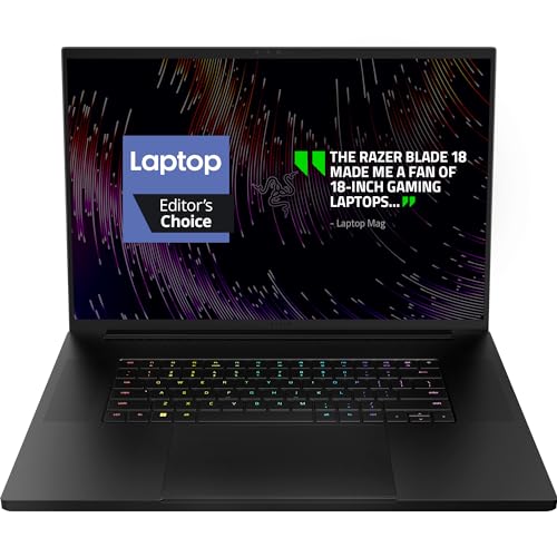 Razer Blade 18 Gaming -Laptop: NVIDIA GeForce RTX 4070 13th Gen Intel 24-Core i9 HX CPU 18" QHD+ 240Hz - 32GB -RAM - 1TB SSD CNC Aluminum Compact GaN -Charger - Windows 11 -Chroma RGB