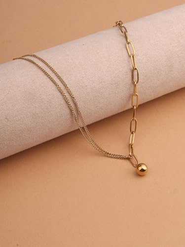 PALMONAS 18k Gold Plated Chunky Link Necklace for Women - Gift for Girls & Women | Waterproof & Anti-Tarnish Necklace