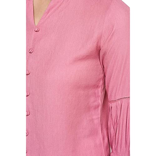 AND Women's Regular Fit Tunic Shirt (FW22AS010TTR_Pink XL)