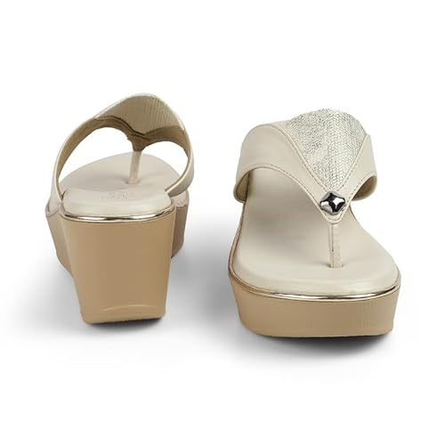 tresmode Jose Cream Women's Dress Wedge Sandals in Size 4 UK / 37 EU
