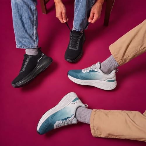 WALKAROO Men's Lace-up Sports Shoes - ONG97013 Teal Blue