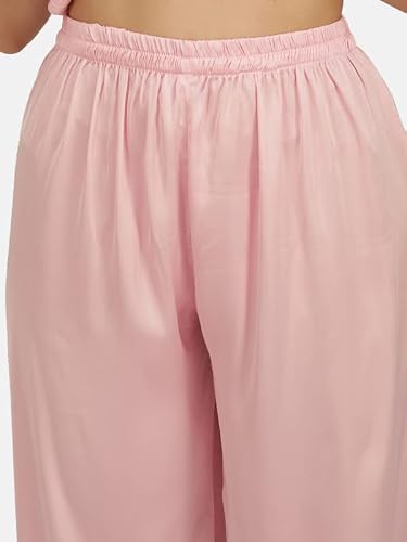 KOI SLEEPWEAR Satin Baby Pink Nightsuit for Women (XX-Large)
