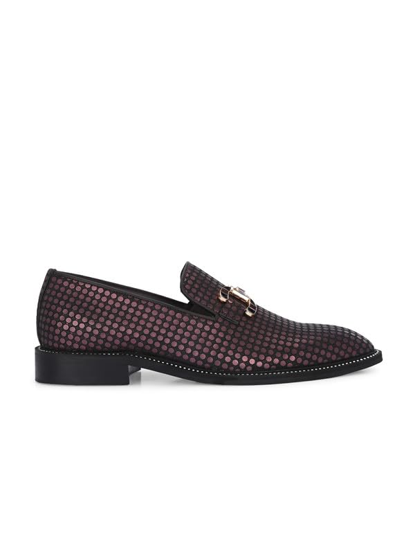 HITZ Men's Charry Leather Formal Slip On Shoes - UK 8 Brown
