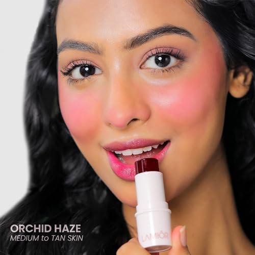 LAMIOR Bouncy Jelly Lip & Cheek Stain - Orchid Haze | 90% Natural, Hydrating, Buildable Color | Skincare-Powered, Vegan, Cruelty-Free, Non-Comedogenic & Long-Lasting