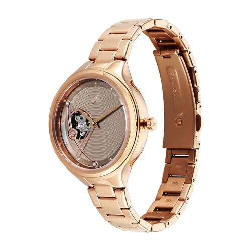 Fastrack Women Automatics 2.0 Beige Dial Stainless Steel Strap Analog Watch