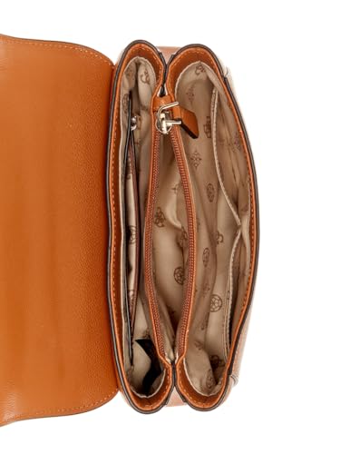 GUESS Caramel Solid Nastra Convertible Flap Crossbody Bag