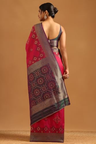 Soch Womens Wine Silk Blend Ethnic Motifs Zari Woven Saree