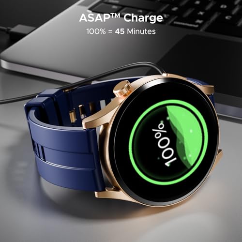 boAt Chrome Horizon, Premium Metal Body, Video Watch Faces, 1.51”(3.83cm) AMOLED Round Display, HRV & VO2 Max, Auto-Activity Detection, ASAP Charge, HRV Smartwatch for Men & Women (Royal Blue)