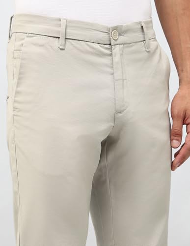 U.S.Polo Association Men's Textured Austin Slim Fit Trousers (USTRO014D_Ecru_40)