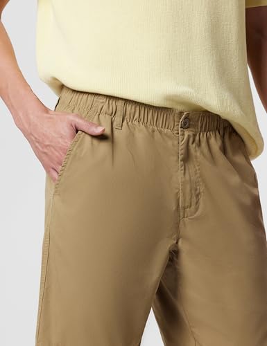 Jockey 1203 Men's Super Combed Mercerised Cotton Woven Fabric Straight Fit Solid Shorts with Side Pockets_Sepia Tint_XL