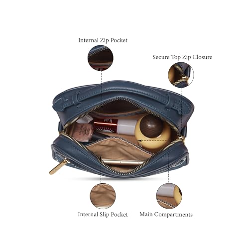 Caprese Florida Small Sling Bag for Women with Adjustable & Detachable Strap for Comfortable Wear | Zipper Closure | Versatile Handbag for Everyday Use, Travel, and Special Occasions (Navy)
