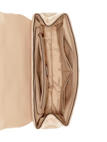 GUESS Light Beige Quilted Tamsin Convertible Flap Crossbody Bag