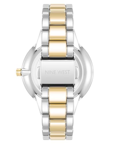 Nine West Women's Genuine Crystal Accented Bracelet Watch, Two Tone, NW/2099WTTT