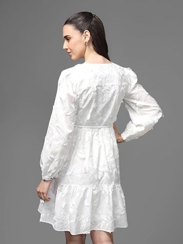 Kazo Regent Mini Dress with Belt (White_XL)