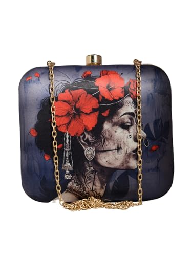 Floral Woman Portrait Clutch